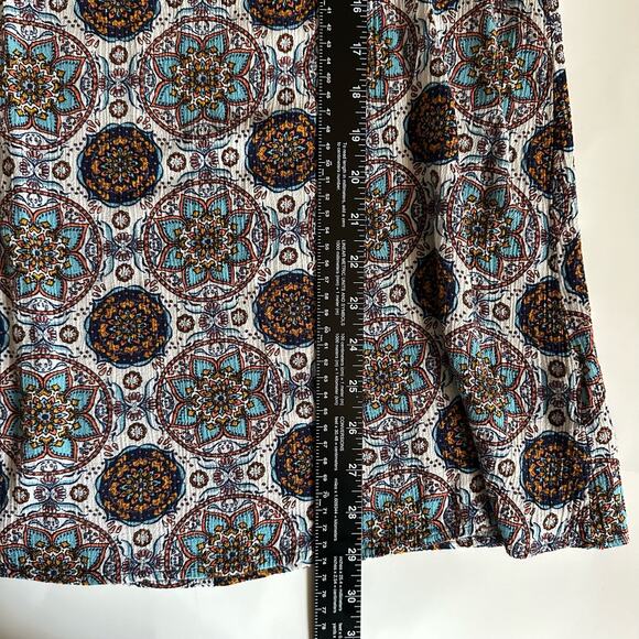 💥Lulu’s Perfect Getaway Blue Orange Print Shift Mini Dress Women’s Small boho - Picture 9 of 9